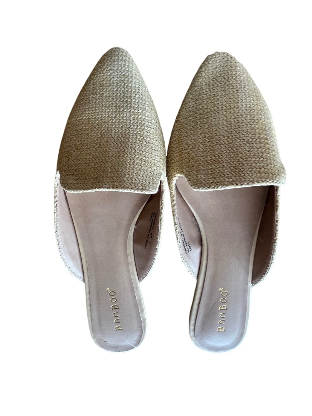 Bamboo Slip On Shoes Natural Color Like New Size 7